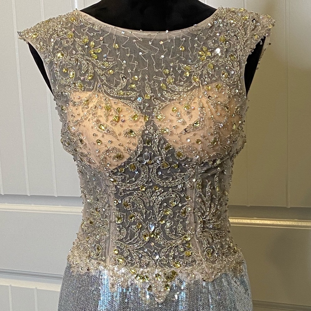 Sexy See Through Elegant Beaded Dress